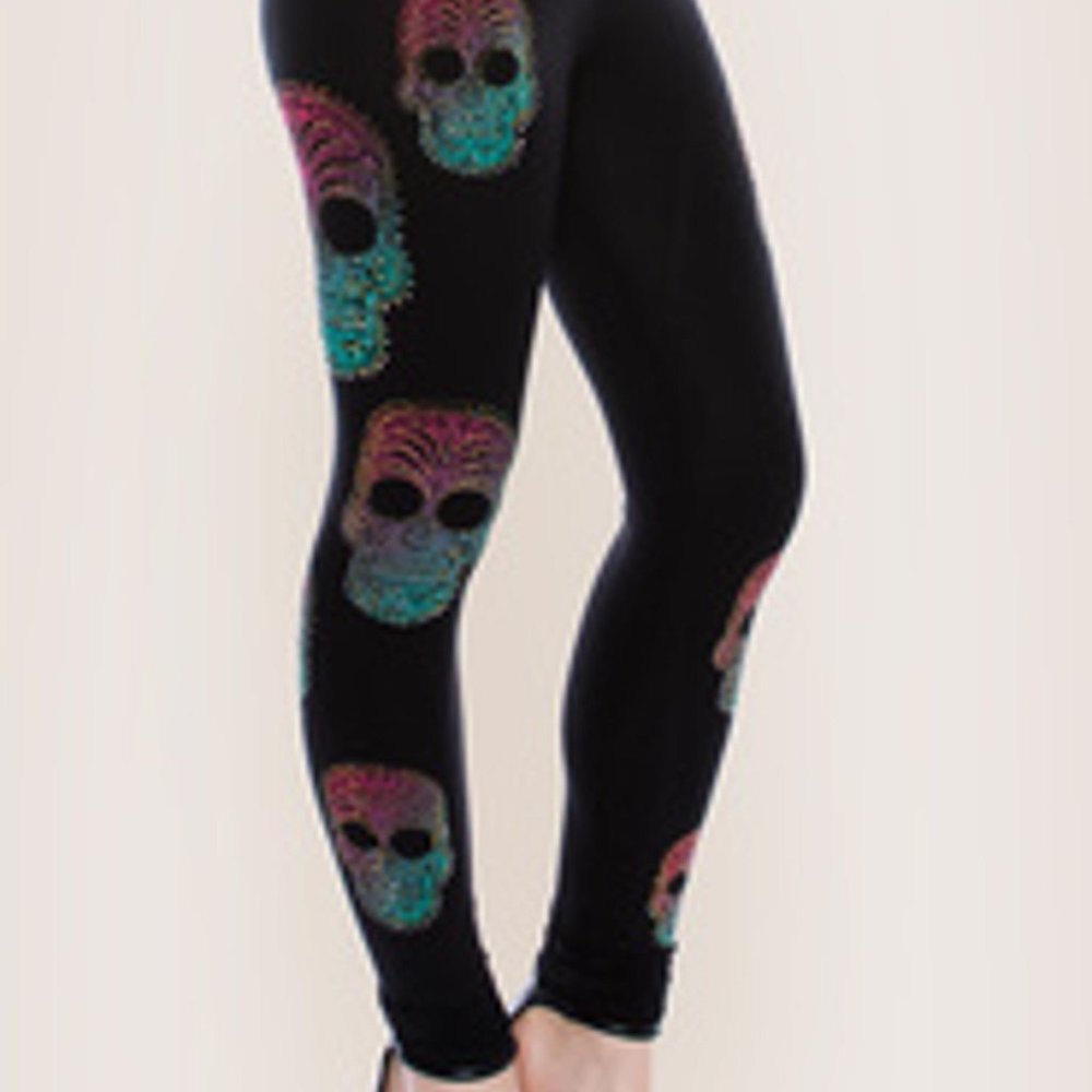 New Vocal Leggings with Stone Embellished Skulls